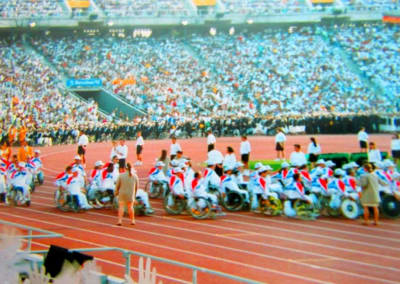 Team GB entering the stadium at the 1992 Barcelona Paralympics